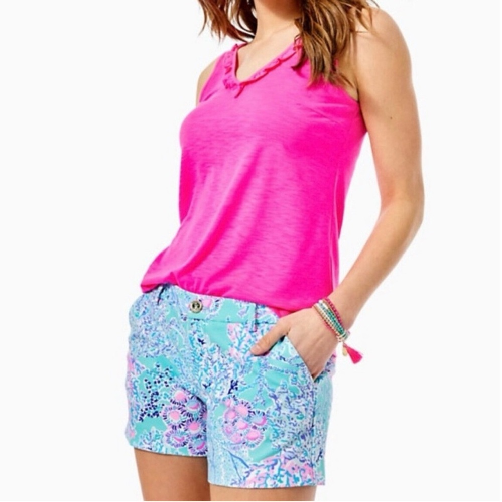 Lilly Pulitzer Blue Ibiza Now You Sea Me size 10 shorts 5 inch inseam